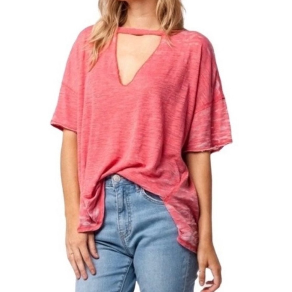 We The Free Coral Cutout Tee M